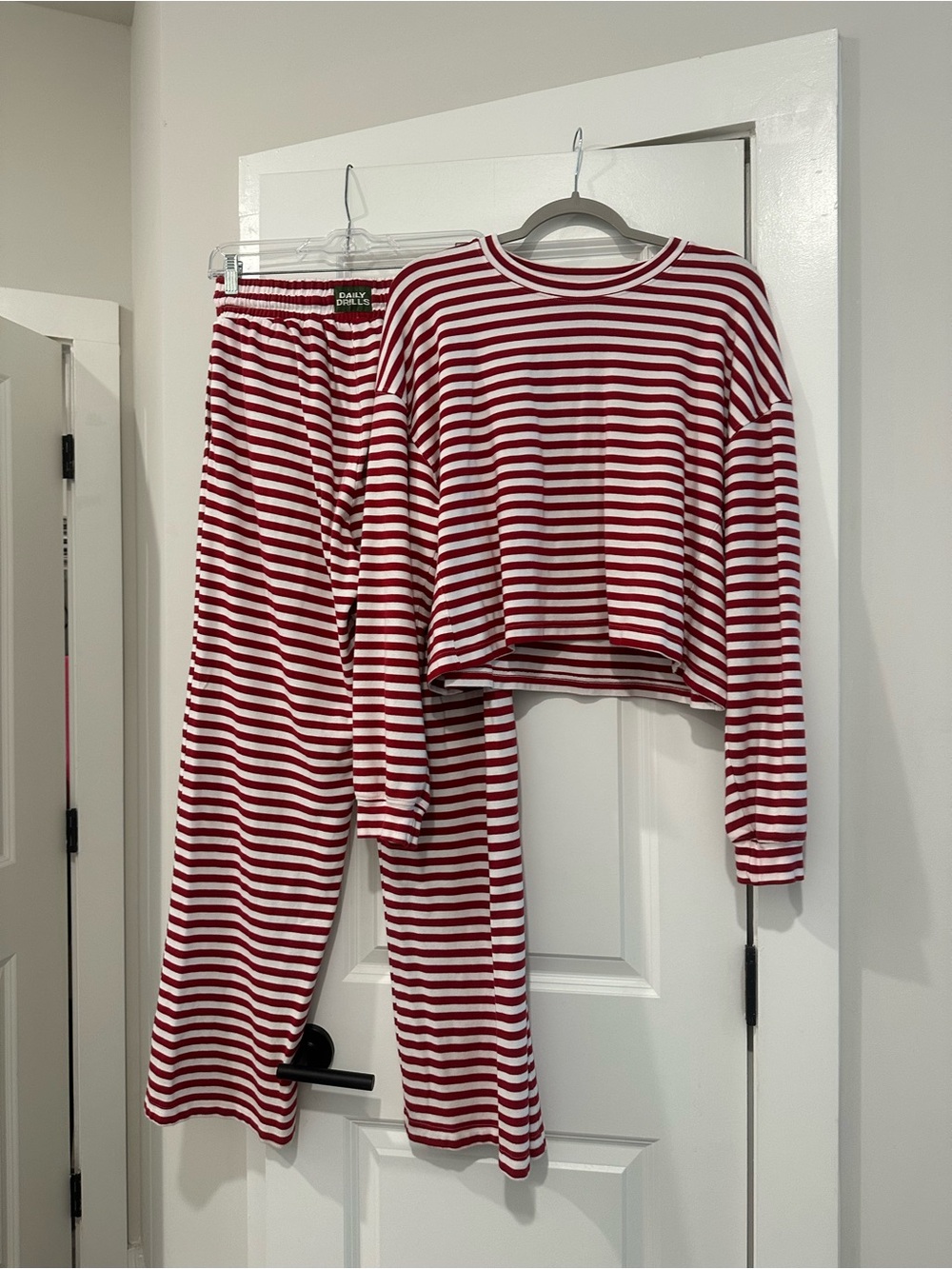 Daily Drills Red and White Striped Set